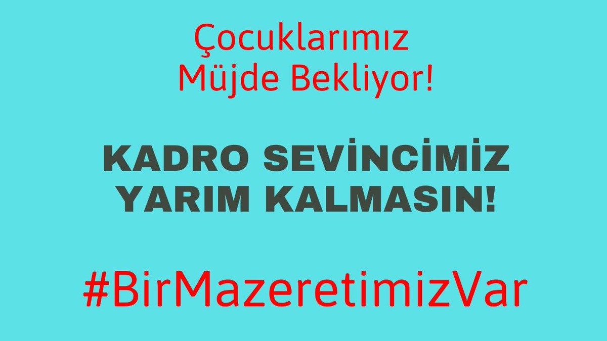 Başkanım <a href="/RTErdogan/">Recep Tayyip Erdoğan</a> nolur eş durumu mazeret tayininde 3 yıl beklemeyelim. Evlatlarımıza kavuşturun bizi. Kadroya geçtik evet kadronun haklarından faydalanmak istiyoruz <a href="/Yusuf__Tekin/">Yusuf Tekin</a> Bakanım, bize destek olun. Ailelerimize kavuşturun bizi 🙏🏻  <a href="/ahmetay_/">Ahmet Ay</a> #BirMazeretimizVar