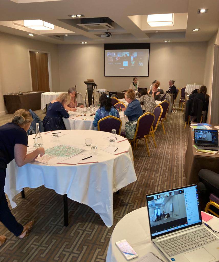 IACAT were delighted to have Dramatherapist Nicola Kealy facilitating the #IACATAGM2023 workshop. Here are our present members using art materials to reflect on their work practices. #creativeartstherapist