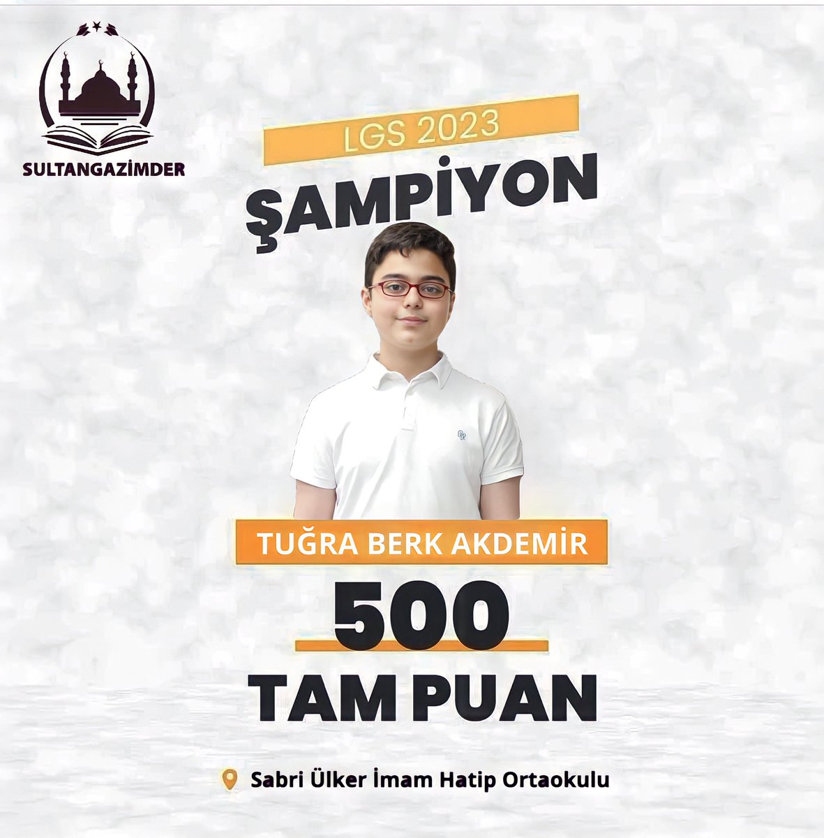 Liselere Geçiş Sistemi (LGS) kapsamındaki merkezi sınavda Türkiye genelindeki imam hatip ortaokullarımız adeta bir destan yazdı, Sultangazimizin Şampiyonu Tarık Buğra Akdemir öğrencimizi ve tüm öğretmenlerini tebrik ediyoruz.