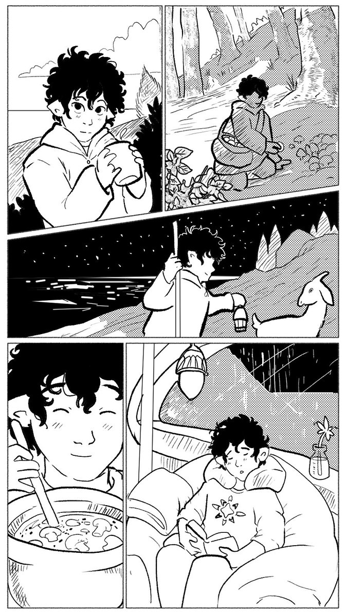 bits_yam's tweet photo. I’ve been working on a long comic- post quest gay fairy tale ending for lotr. So far about 100 pages. When it’s done I’ll have it on my gumroad. Here’s a little preview. https://t.co/GVpXIFVmtI