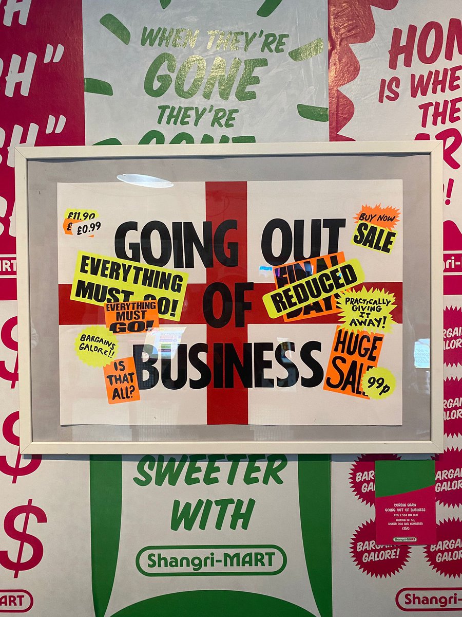 Our Friday free art giveaway with the amazing Corbin Shaw. His edition, ‘Going Out Of Business’ is available to buy in the field now, or online from Monday.

Festival discount for all orders placed at Glasto. Grab yourself a bargain!🛍️👊

#Glastonbury2023 #FreeArt