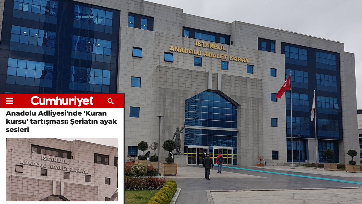 🔴 Cumhuriyet gazetesi, 'Şeriat'ın ayak sesleri' diyerek duyurdu: İstanbul Anadolu Adalet Sarayı’nda hâkim, savcı ve personelin çocukları için Kur’an kursu açılıyor.