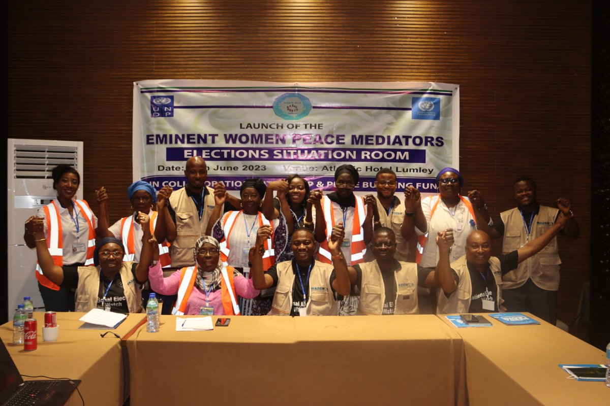 We are delighted to be hosted by the <a href="/EminentWomensl/">Eminent Women Peace Mediators (SL)</a> at their situation room to discuss issues of mutual interest, and also to reflect on the important roles that women have played in the electoral processes as #SierraLeoneDecides2023. We hope to strengthen this cooperation 🤝🏿