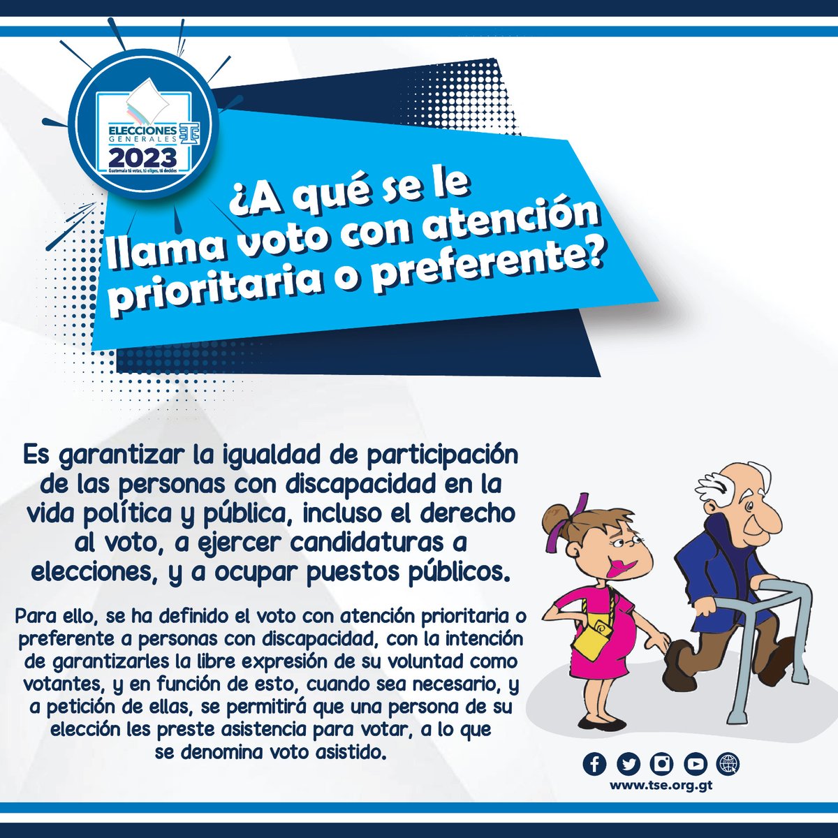 ¿A qué se le llama voto con atención prioritario o preferente?

¡Por unas elecciones libres e inclusivas!

#CaminoALasElecciones
#EleccionesGT2023 🗳️