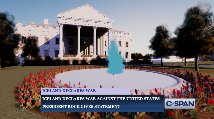 cspan_rp's tweet photo. BREAKING NEWS: Iceland Declares War against the United States!

President Rock has commented that the Military is "forming plans to sink Iceland"! https://t.co/xnb03Sy4FG