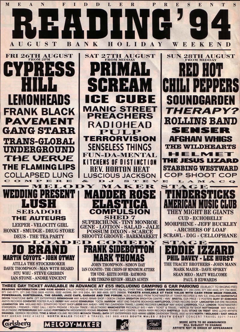 Weird to see the Manics play Glastonbury and think about how I saw them just shy of THIRTY years ago at Reading.

THIRTY. YEARS.