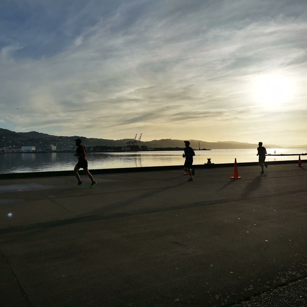 WildBayNZ's tweet image. As the sun rises over Wellington's Harbour and a warm morning the first of the Wellington Marathon runners are only 2km from the finish at @skystadiumnz
#WellingtonWaterfront
#WellingtonMarathon
#Wellington
