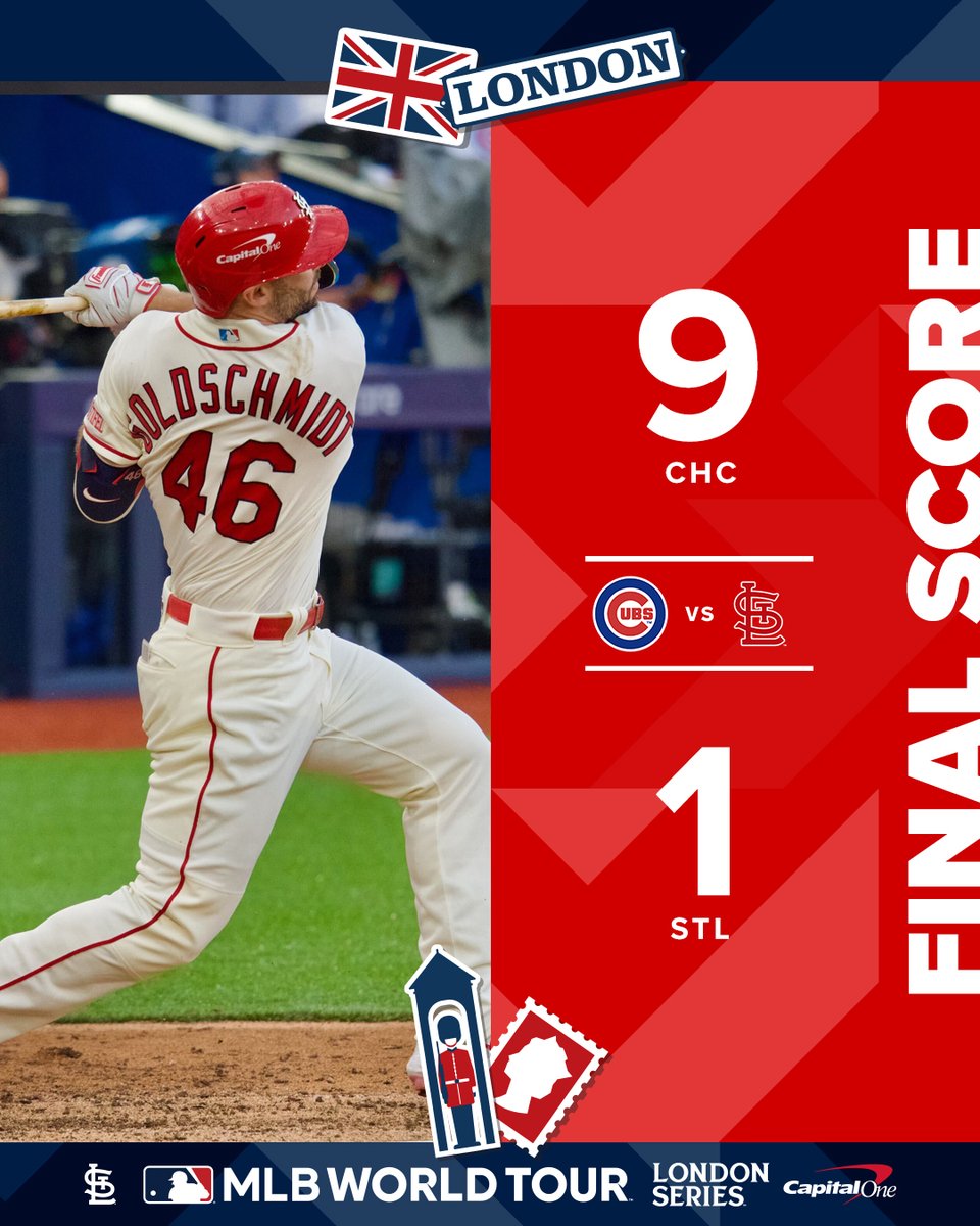 Cardinals's tweet photo. Final from London.

#STLCards x #LondonSeries https://t.co/KSwP4oqRNr
