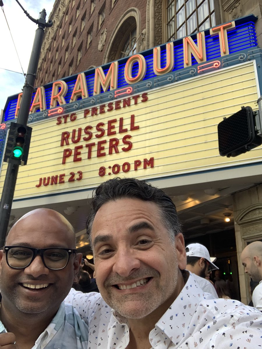 Russell Peters at the Paramount Theater with my identical twin brother Negrito? Freakin great and hilarious time especially if you don’t get offended easily. Highly recommend #russellpeters to anyone my generation because you’ll be the only one that “gets it” #paramounttheatre