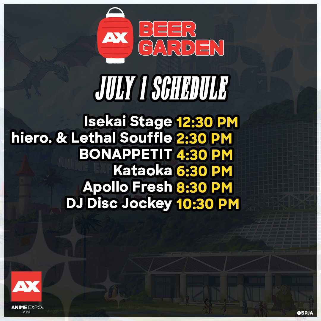 Anime Expo on Twitter "Here is the UPDATED AX2023 Beer Garden