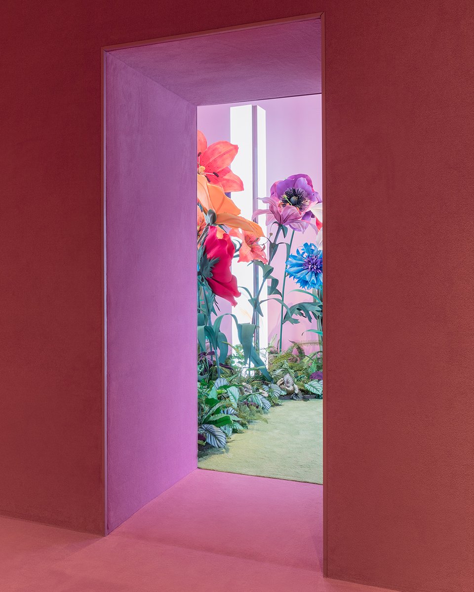 gucci's tweet photo. An immersive exhibition room at #GucciVisions brings the Flora motif to life through an ever-changing creative lens. Discover more https://t.co/TzR8M0QxyM https://t.co/08WogIMmpv