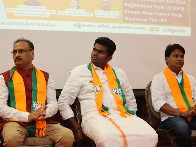 annamalai_k's tweet image. Thanks to Thiru @vijai63 avl (In-charge of @BJP4India foreign affairs dept), Thiru @kuldeep51025028 avl (President of @OFBJPUK), Dr Varadarajan avl (Convenor of @OFBJPUKTN) for organising this event and Thiru @sara_rasi for coordinating. (2/2)