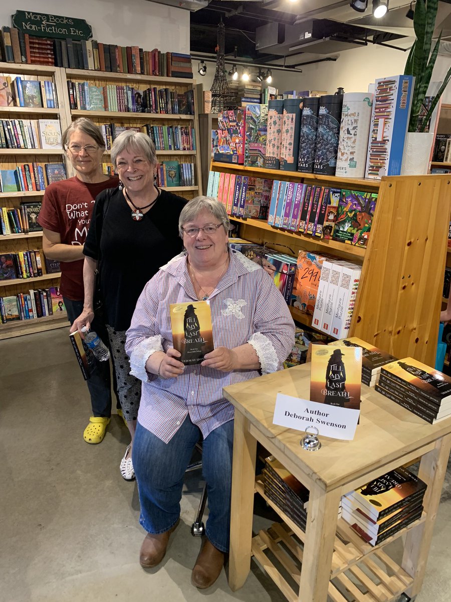 The book signing with author, Deborah Swenson is happening NOW! Drop in anytime today, June 24th, until 3pm to meet the author and get a book signed. #abookforallseasons #indiebookstore #booksigning #authorevent #bookevent #westernromance #westernnovel #romancenovel