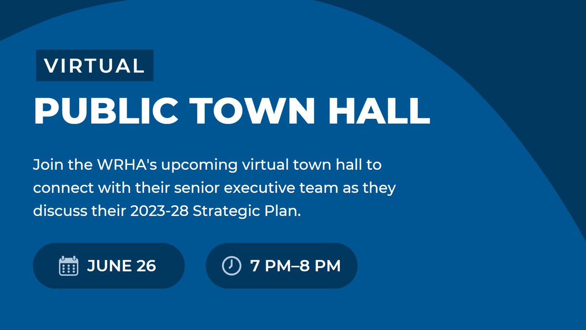 📢 The <a href="/WinnipegRHA/">Winnipeg Regional Health Authority</a> is holding a virtual town hall on Monday, June 26, from 7-8 pm to discuss their 2023-28 Strategic Plan. 

Visit 🔗 wrha.mb.ca/public-town-ha… for more info and to join the event!

#CommunityHealth #Winnipeg