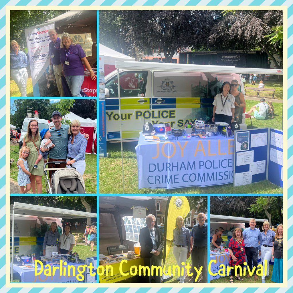 DurhamPCC's tweet photo. Great day in #stanhopepark @darlingtonbc #CommunityCarnival with the @DurhamPCC team and Police and Crime Commissioner Joy Allen - fantastic opportunity to speak with hundreds of residents about their policing and anti social behaviour concerns #YourPoliceYourSay https://t.co/zBRKFnELrb