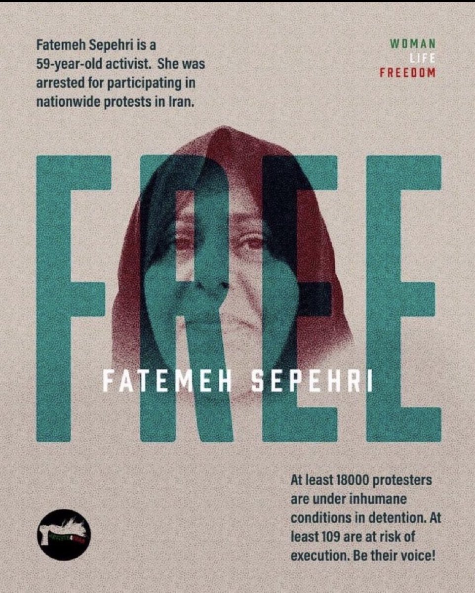 Say her name!
Scream her name,  loud and clear!
#FatemehSepehri 
She needs immediate medical care!

FREE #FatemehSepehri