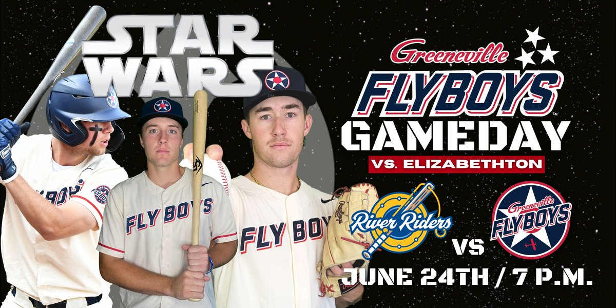 It is Star Wars Night!! Remember that our jersey auction goes live soon! Get your tickets now if you want the high ground... Tickets: appyleague.com/greeneville/ti… #WeStayFly