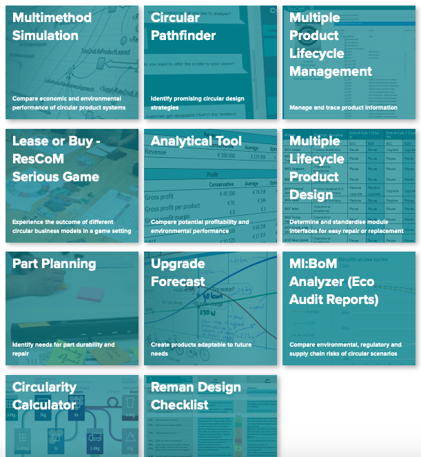 DesignCompass's tweet photo. "The ResCoM platform brings together software applications and descriptive (i.e. non-software) tools and methods in one place to support decision-making and implementation of closed-loop product systems." [https://t.co/99gYIhKuwu] #CircularEconomy #Circularity https://t.co/viZ29R5WR0