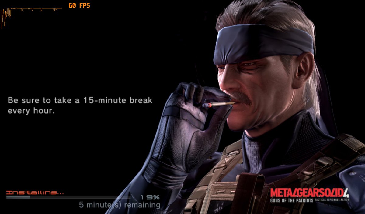 RT if you're a real Metal Gear gamer who takes a 15-minute break every hour
