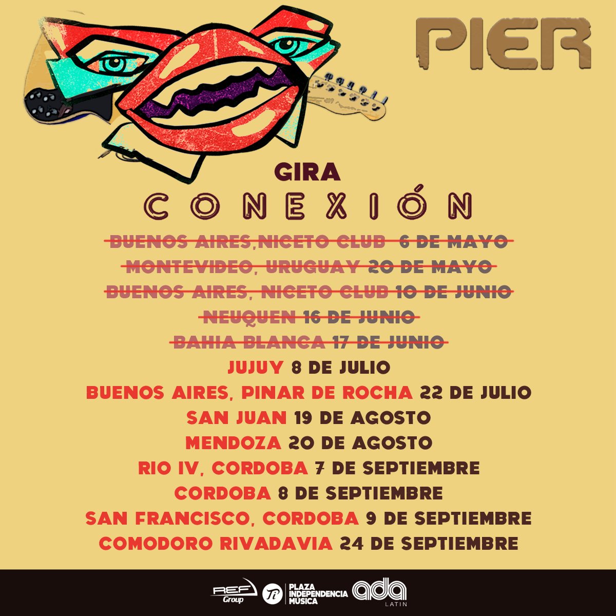 CÓMO VIENE Y CÓMO SIGUE LA #GiraConexión DE PIER ✅

¿Adónde nos vimos? ¿Adónde nos vemos en las próximas fechas? 👇

Sacrificio &amp; Rock and Roll ⚡️