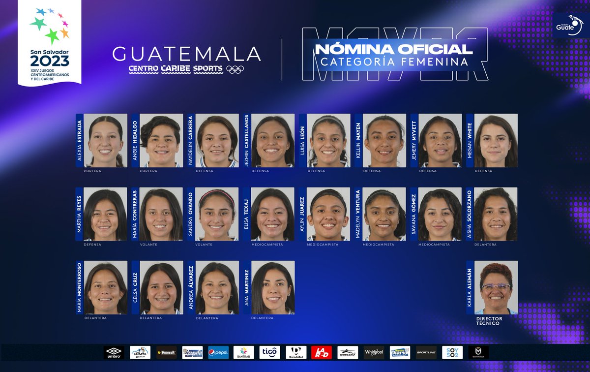 NÓMINA OFICIAL  |  Guatemala Mayor categoría Femenina.

#VamosGuate #ModoSelección 🇬🇹💙⚽️