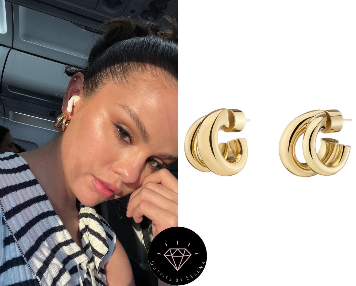 outfitsbyselena's tweet image. June 23, 2023 - .@SelenaGomez posted new pictures on her Instagram 

#SelenaGomez wearing a #Rixo Antibes Jersey Midi Dress ($435) with a pair of #JenniferFisher Double Lilly Natasha Huggies ($395).✨🔥✨