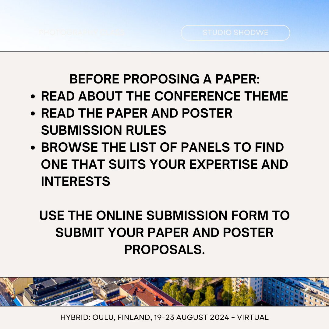 ICEHO (@icenvhist) on Twitter photo The Call for Papers and Proposals for <a href="/wceh2024/">World Congress of Environmental History 2024, Oulu</a> - #WCEH2024 is now open!
Closes at 23:59 CET on 18 Sept 2023.
Before proposing a paper, please read the congress theme, the rules below, and then browse the list of panels.
wceh2024.com/cfp?utm_source…
#envhist The Call for Papers and Proposals for <a href="/wceh2024/">World Congress of Environmental History 2024, Oulu</a> - #WCEH2024 is now open!
Closes at 23:59 CET on 18 Sept 2023.
Before proposing a paper, please read the congress theme, the rules below, and then browse the list of panels.
wceh2024.com/cfp?utm_source…
#envhist