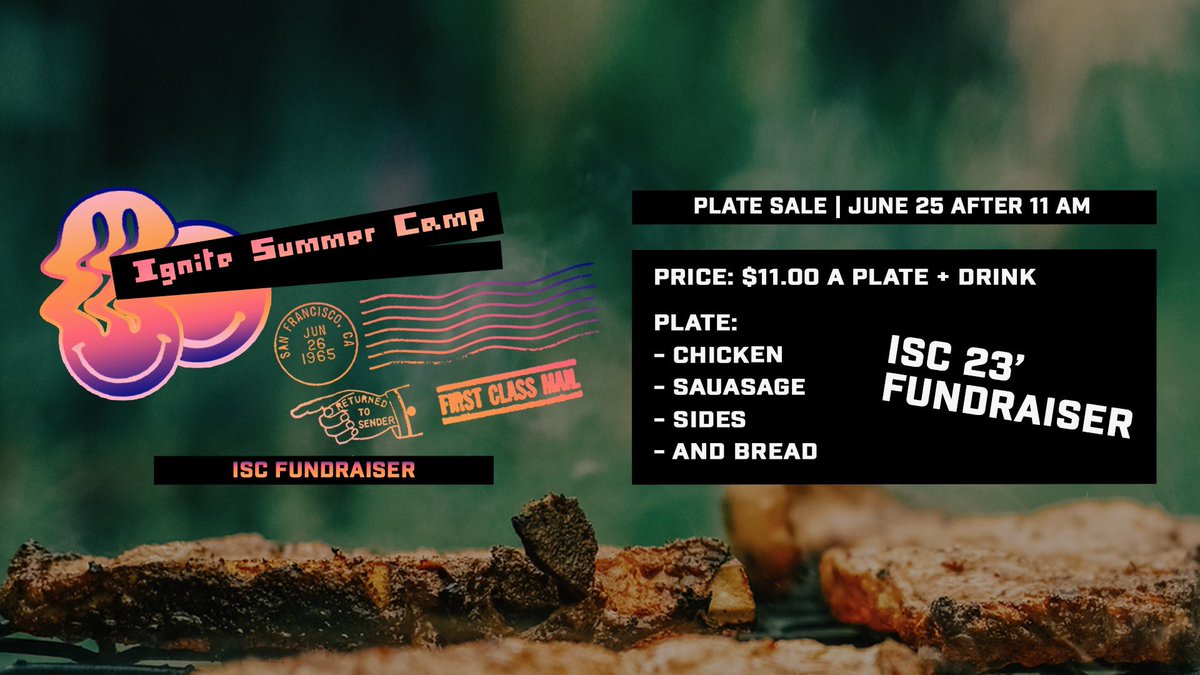 @livingwaysa & @CatalystYouthTX — We’re excited about our IGNITE SUMMER CAMP FUNDRAISER happening TOMORROW after the 11am!

100% of the proceeds go back into our YTH+YA at #ISC23!

Plate includes: Chicken - Sausage - Sides - Bread - Drink for $11

#IGNITESUMMERCAMP23 #ISC23