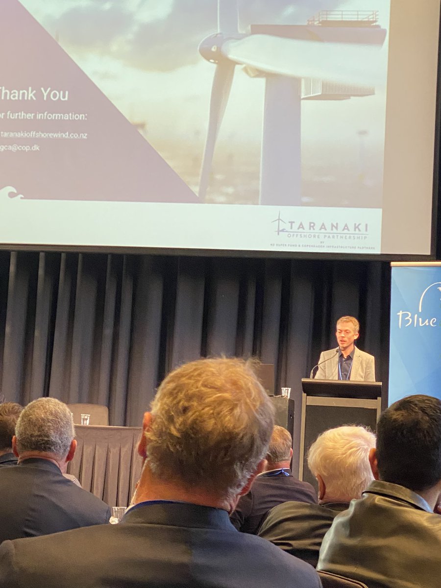 Giacomo Caleffi gave a very good presentation at the Bluegreens breakfast on the potential for an offshore wind farm in Taranaki #natconf2023