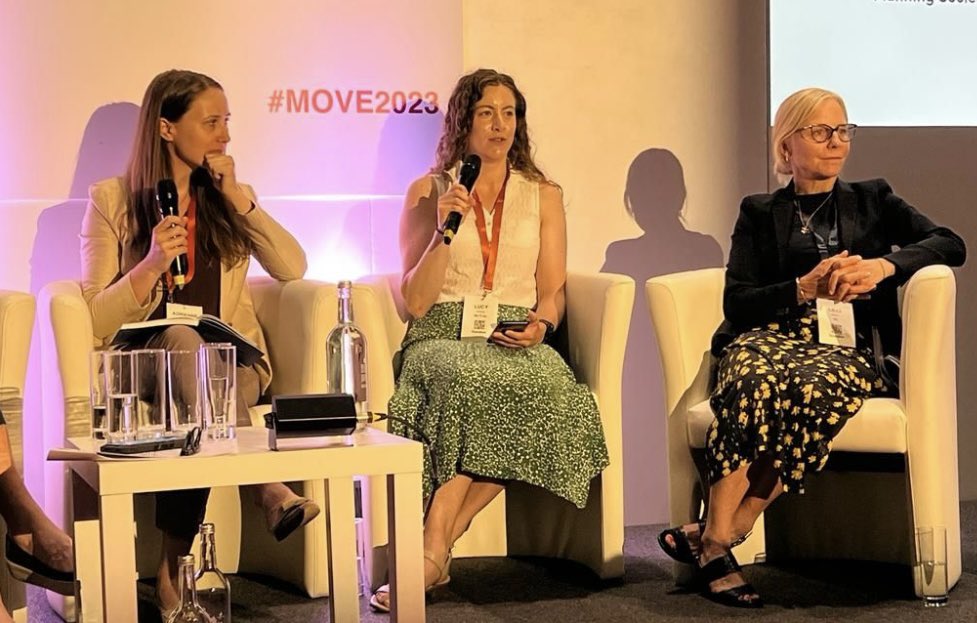 AdrienneAcioly's tweet photo. Delving into the power of mobility in driving our #netzero future. An absolute pleasure to join passionate change-makers from @TFL @BuroHappold, @BeFirstLondon @ADEPTLA. In this panel we explored strategies, challenges & diverse perspectives #NetZeroMobility #MOVE2023 @rotterdam https://t.co/BjlPAuurwE