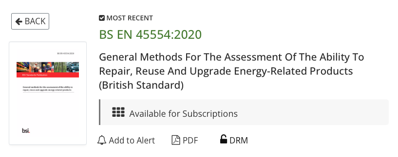 DesignCompass's tweet photo. BS EN 45554:2020: General Methods For The Assessment Of The Ability To Repair, Reuse And Upgrade Energy-Related Products | #CircularEconomy #Circularity https://t.co/qk2xzKgTd9