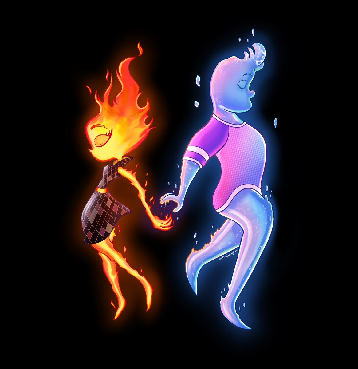 Opposites react. 🔥❤️💧

// #Elemental #PixarElemental #Disney #Pixar #Fanart #ElementalPixar #Ember #Wade #DisneyFanart #PixarFanart