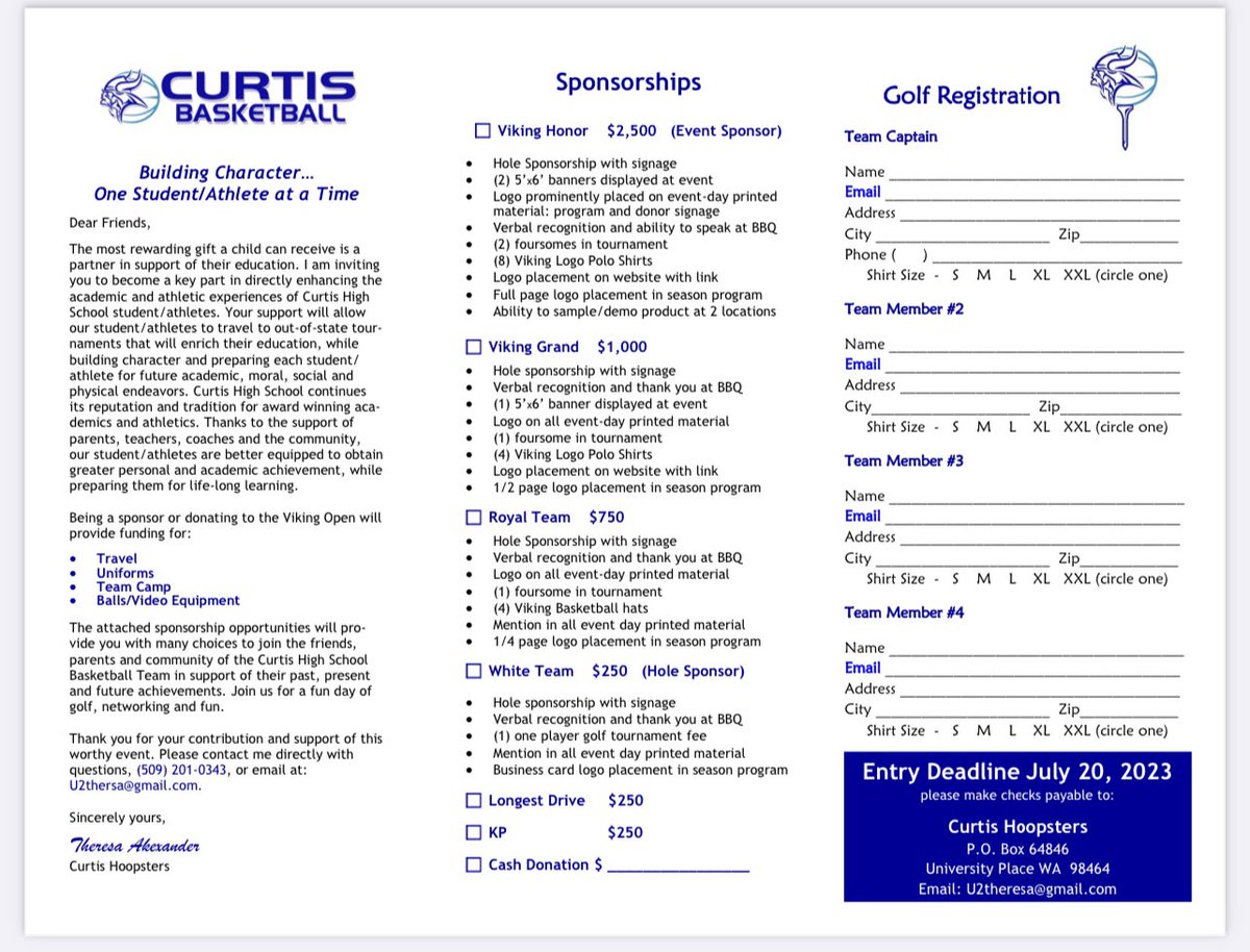 curtishoopsters.org/store
Get Signed Up Today
Wanna Sponsor a Hole? It’s all in the link!