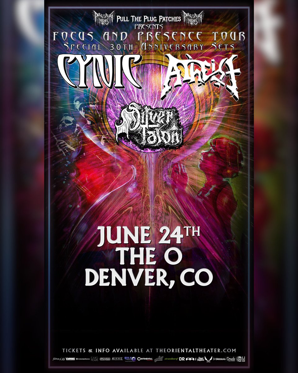 SLC crushed last night. Denver bound to do it again with CYNIC & ATHEIST at The O. See you there!