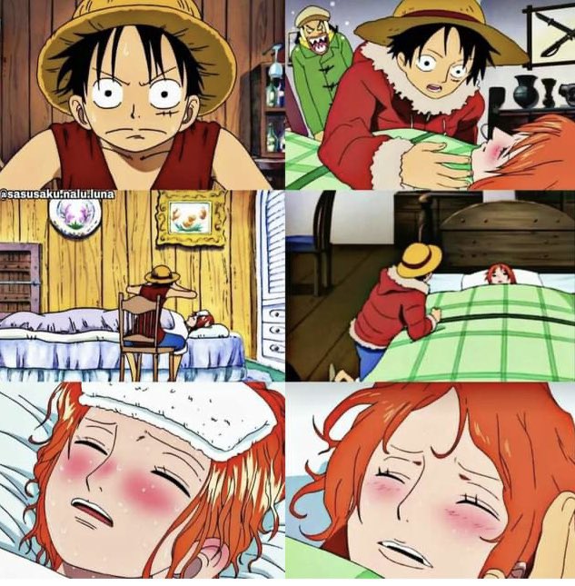 One Piece ~ Luffy tries to cheer Sick Nami up 