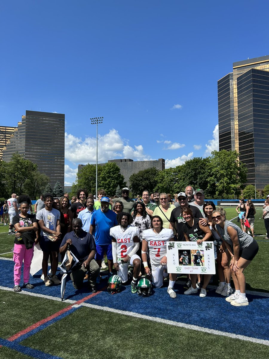 Football family at the <a href="/michiganhsfca/">MHSFCA</a> All Star game. #NoviPride