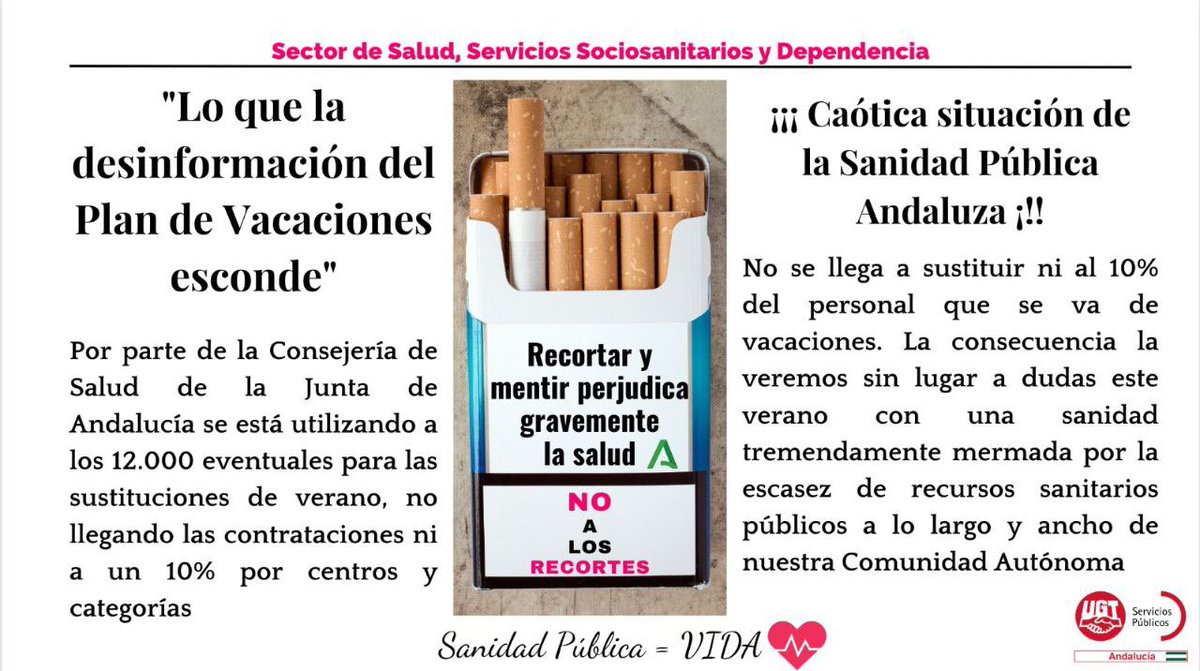 Trabajadores_Afectados_Zumosol_Pernigotti (@trab_zumosol) on Twitter photo Lo que se está viviendo en Andalucia penoso…
No suplen a los trabajadores/as del SAS que se van de vacaciones y miles de profesionales esperando para trabajar que no van a ser llamados, por los recortes…
Y a quien va a perjudicar todo eso???
<a href="/JuanMa_Moreno/">Juanma Moreno</a> <a href="/LinaGarcia_AND/">Catalina García</a> Lo que se está viviendo en Andalucia penoso…
No suplen a los trabajadores/as del SAS que se van de vacaciones y miles de profesionales esperando para trabajar que no van a ser llamados, por los recortes…
Y a quien va a perjudicar todo eso???
<a href="/JuanMa_Moreno/">Juanma Moreno</a> <a href="/LinaGarcia_AND/">Catalina García</a>