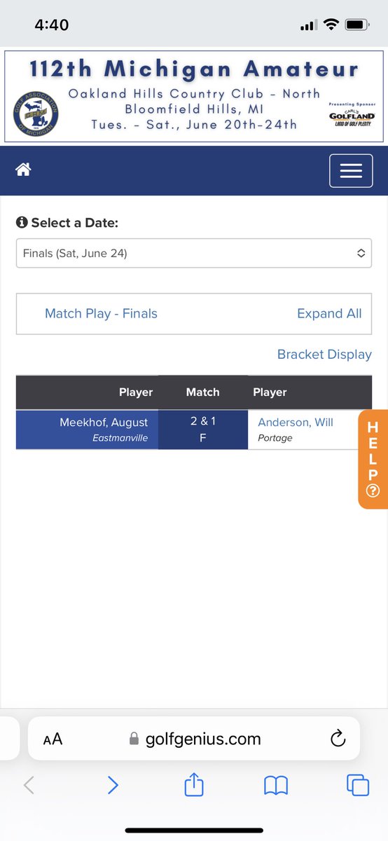 Congrats to August Meekhof, your <a href="/officialGAM/">GAM</a> Michigan Amateur Champion!!!

#GoGreen