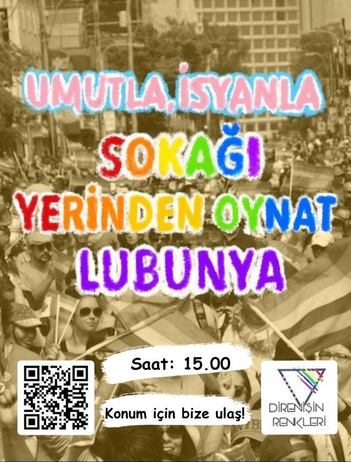 📍İstanbul

O gün geldi çattı lubunya!

Yarın saat 15.00’te Onur Yürüyüş’ünde buluşalım; umutla, isyanla sokağı yerinden oynatalım!
Yürüyüşe birlikte gitmek için bize ulaş.🌈 #Pride2023 @istanbulpride