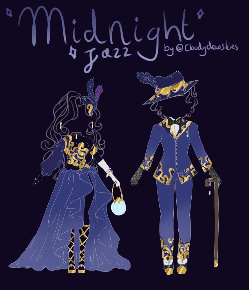 Midnight Jazz set concept 🪩🌃✨
~
*bejeweled plays* woohoo! some people may remember seeing my sketches for this concept and here is the coloured version! It is a 20's Jazz inspired concept 🤍
#RK2 #ROYALTYKINGDOM2 #AstroRenaissance #RHTC #royalehigh