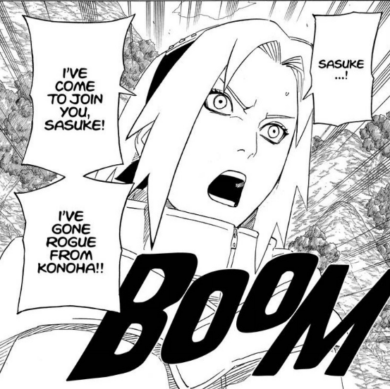 ironically, this is almost the exact same situation as the naruto confession, but i kind of like it. it still ends with sakura getting btfo'd but the difference is while she should have been aware of naruto's maturity, there's no way she would have known how fucked sasuke was atp