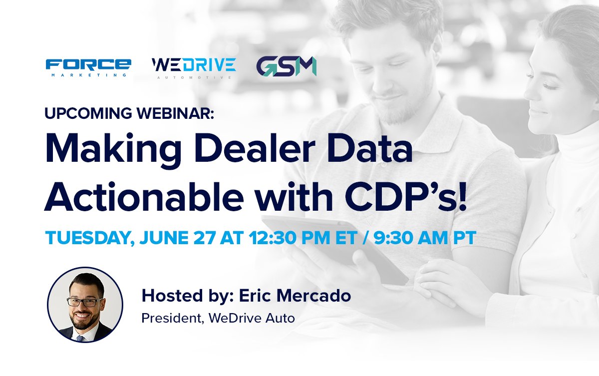 GSMHouston's tweet photo. Register to attend our upcoming webinar hosted by WeDrive Auto President, Eric Mercado, a part of the Force Family of Brands. He will discuss how your organization can use analytics to take action and draw the line between data &amp; decisioning. Register now: https://t.co/wBqtnVkpZi https://t.co/6mtymqhJK0