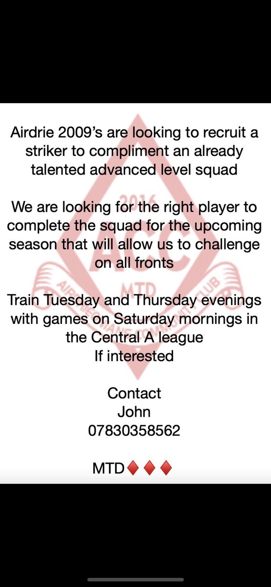 AirdrieoniansC's tweet photo. MTD♦️♦️♦️ https://t.co/TG2Cht2bQl