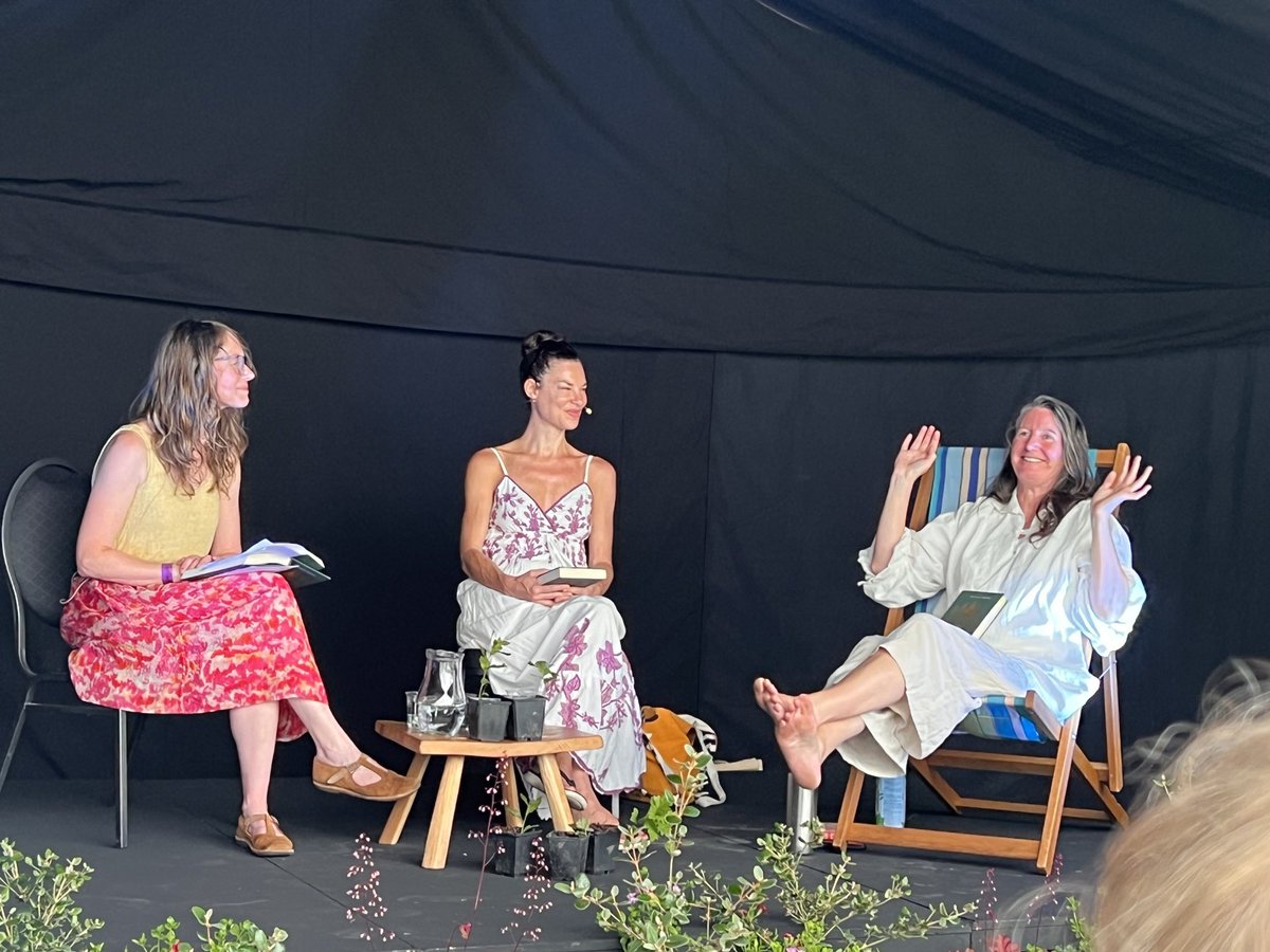 WanderingGaia's tweet photo. Great to celebrate #LanguageOfTrees with @katieholten and #NomadCentury with @HoratioClare today at lovely @wealdenlitfest with fab audiences https://t.co/e8Ztb31bpj