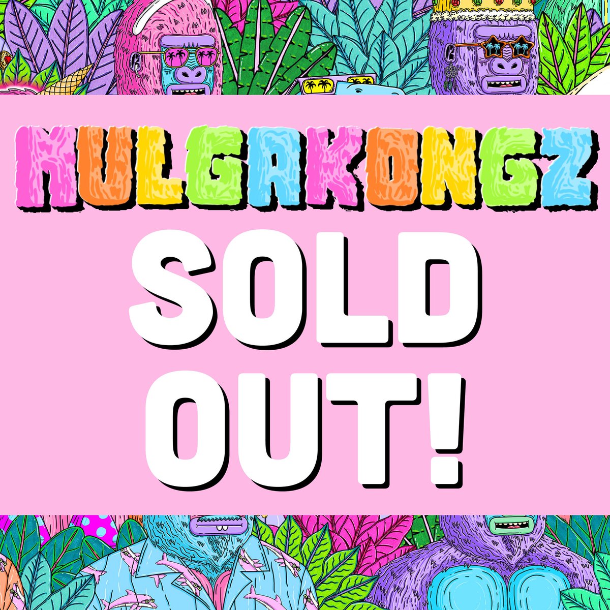MulgaKongzNFT's tweet photo. 🏝️☀️🐵

MulgaKongz is officially sold out!

Thank you all for your support, lets see those Kongz!!!

#MulgaKongz #CNFT #CNFTCommunity #Cardano #NFT #NFTCommunity https://t.co/1DaQYahiUI
