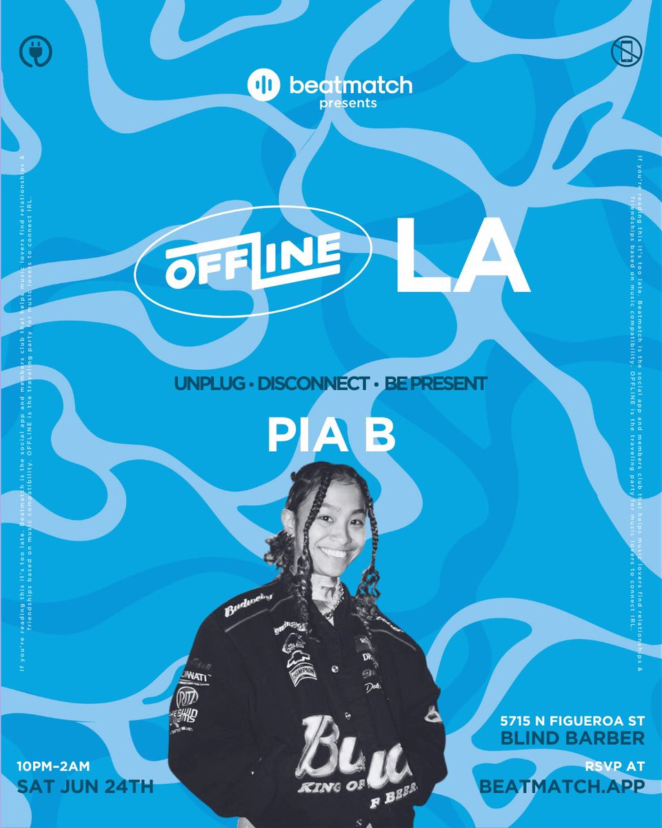 joinbeatmatch's tweet photo. #Beatmatch takes over #LosAngeles again tonight at #OFFLINE! Unplug, disconnect and be present for the perfect blend of good music and great people. Join us tonight at 10PM (PST) at Blind Barber. Meet new lovers and friends. RSVP down below for free entry! https://t.co/x3prMFUHT7