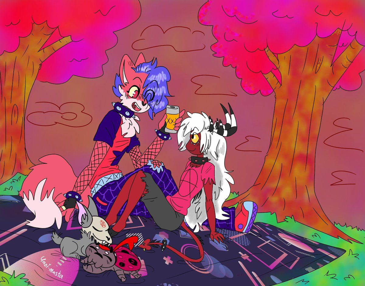 Yaoi_masta's tweet image. #aprilmonth park with my bro arron @madgurl97 and our pets~♡

@HazbinHotel #Hazbin_hotel #hhoc #hazbinhoteloc #HelluvaBoss #art #HelluvabossOc #hboc #digitalart #ArtistOnTwitter #picnic
