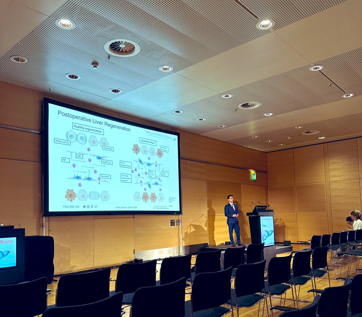 TELL_Santol's tweet photo. Extremely grateful for a chance to talk at #EASL2023 about liver function testing via APRI+ALBI and our international multicenter study, interesting discussion with great questions. Also, congrats to my colleague @TELL_kern for her presentation, stellar performance! #TELL https://t.co/oRe9EvbOcm