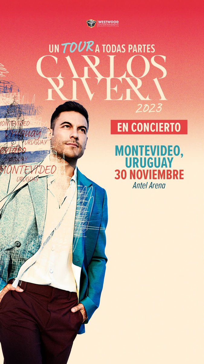 _CarlosRivera's tweet photo. Uruguay!!! Es turno de anunciar Montevideo cómo destino de #UnTourATodasPartes el 30 de Noviembre será nuestro aterrizaje. ¿Vienes? 🇺🇾🇺🇾🇺🇾🇺🇾🇺🇾💙✨ https://t.co/mMZ2TDh5HE