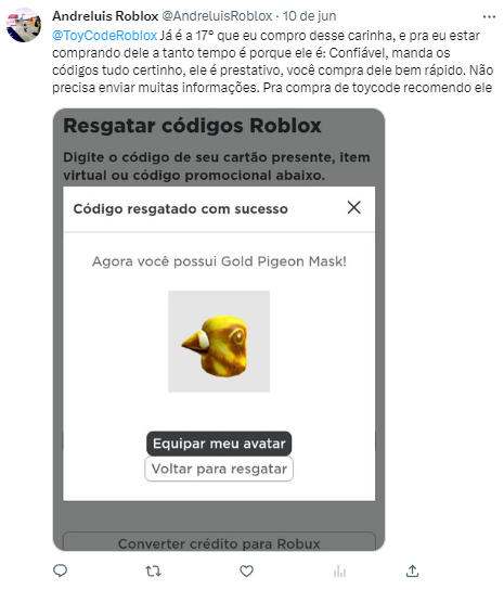 Roblox Cartão de oferta, Comprar um código de resgate Robux